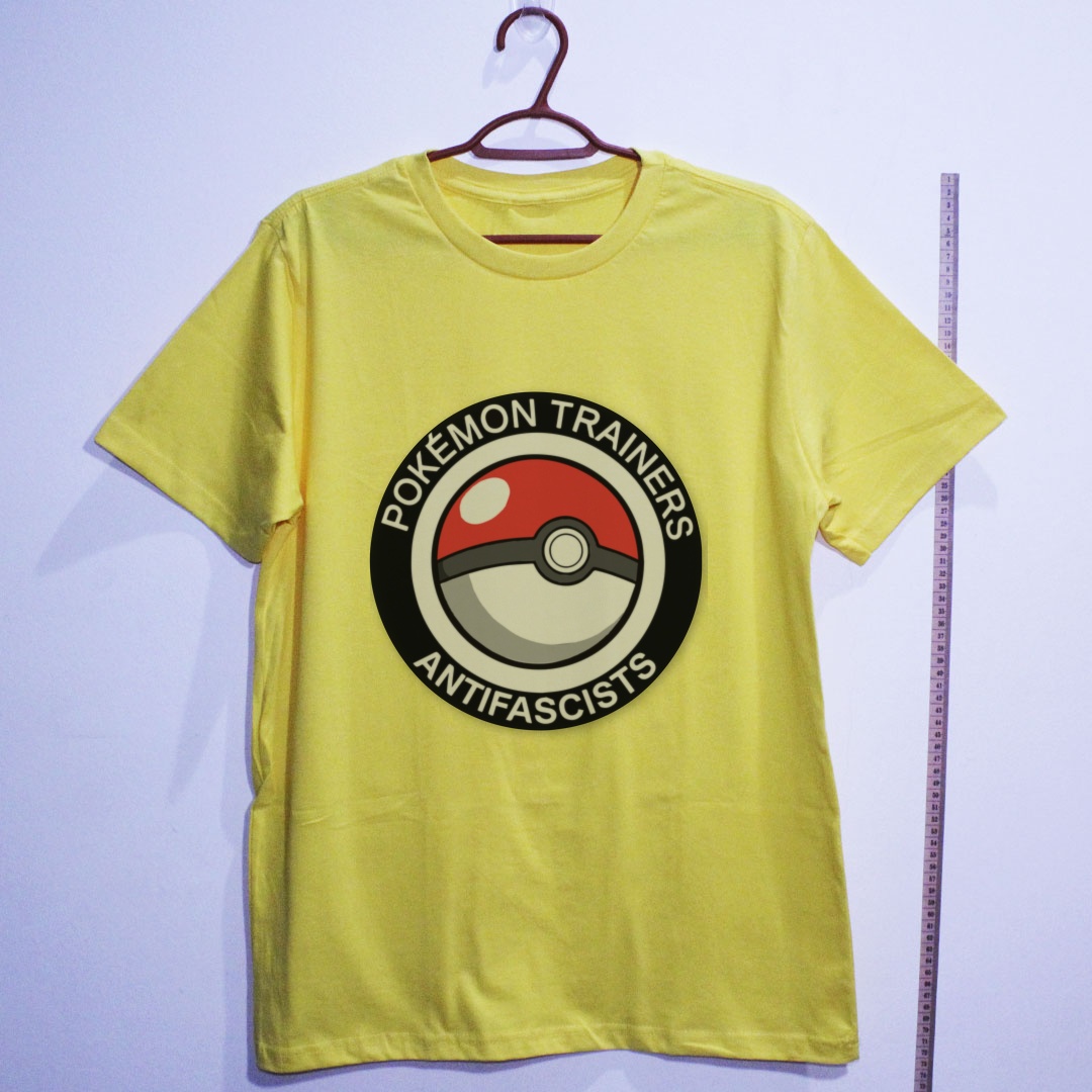Camiseta de algodão Treinadores Pokemon Antifascistas
