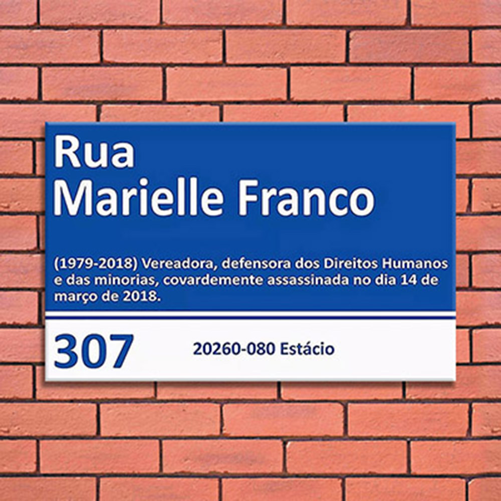 Quadro Placa Marielle Franco