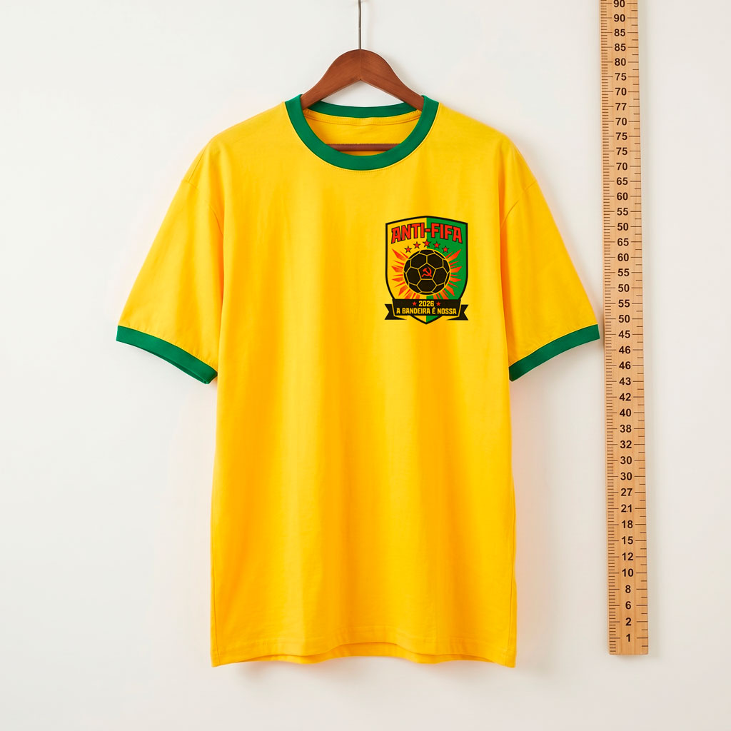 Camiseta de Algodão Seleção comunista brasileira Anti-Fifa