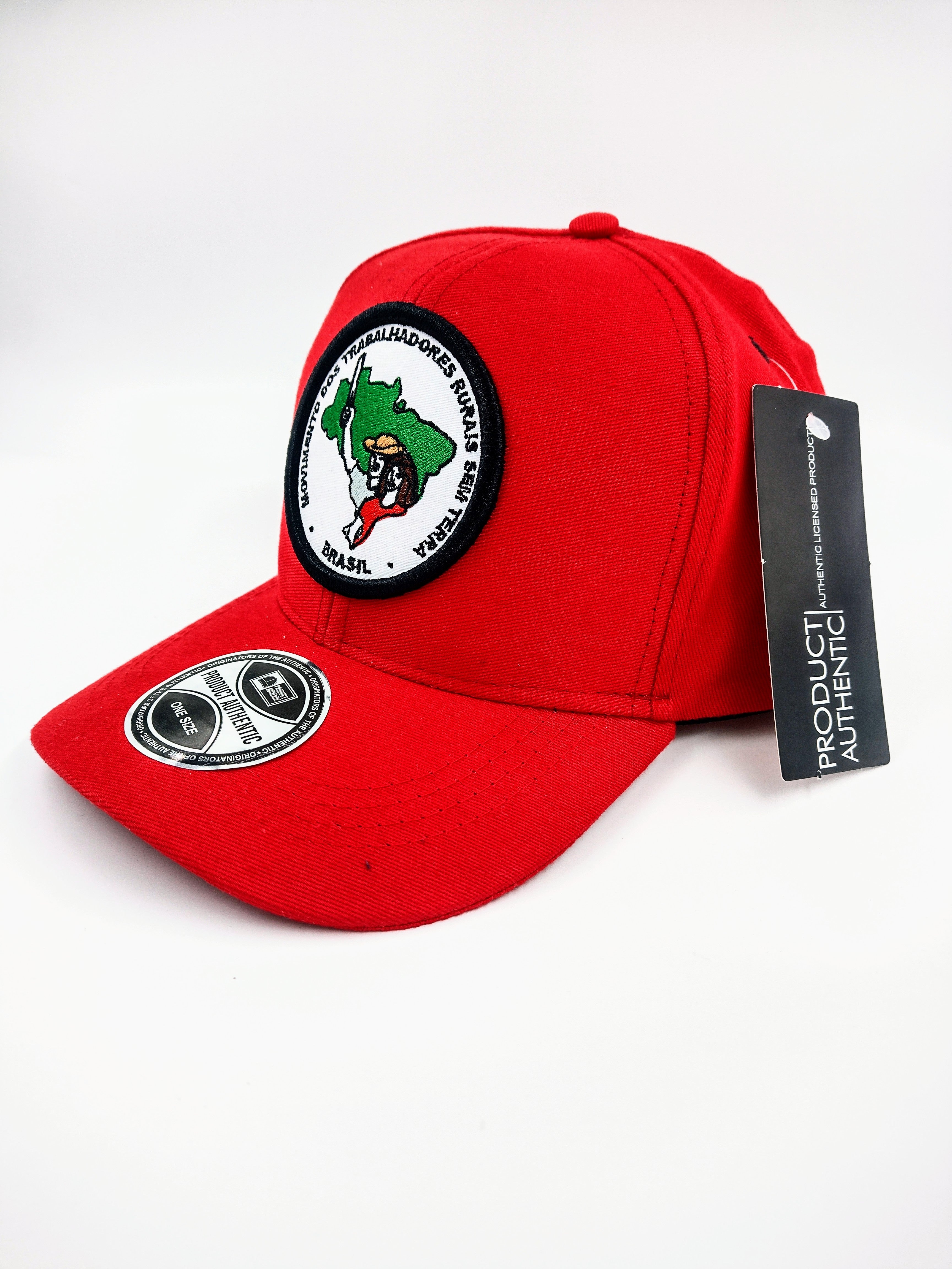 Boné Bordado MST Vermelho Traseira MST Branco