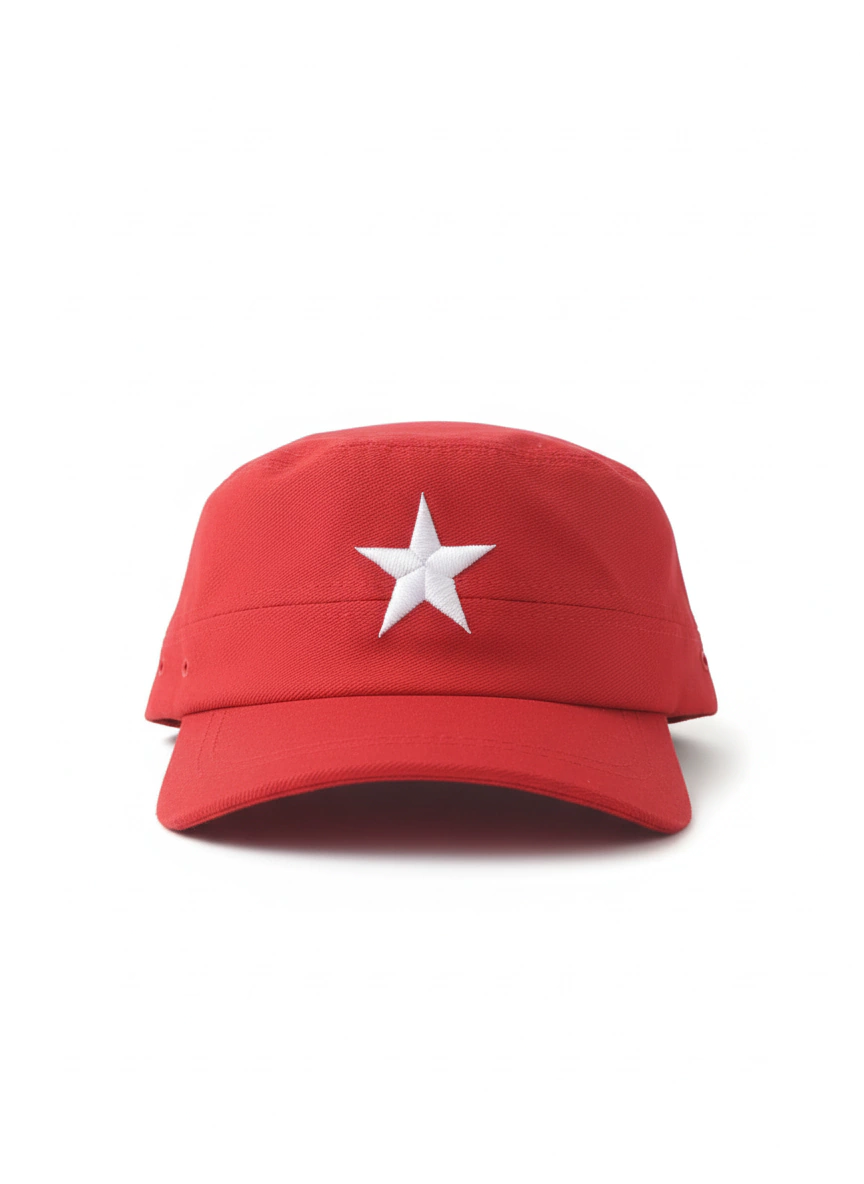 Boné Estilo Cubano: Modelo Che Guevara Clássico, vermelho