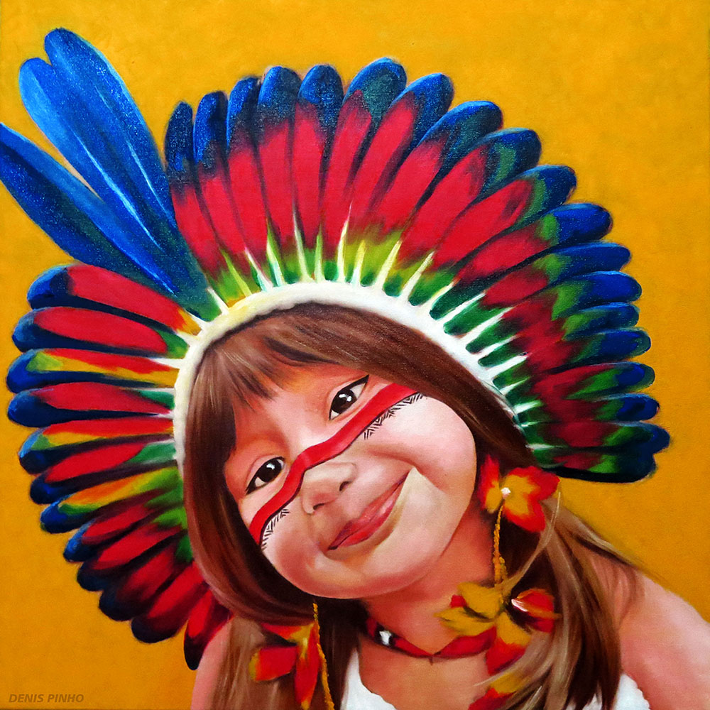 Quadro Painel Indiazinha de Cocar