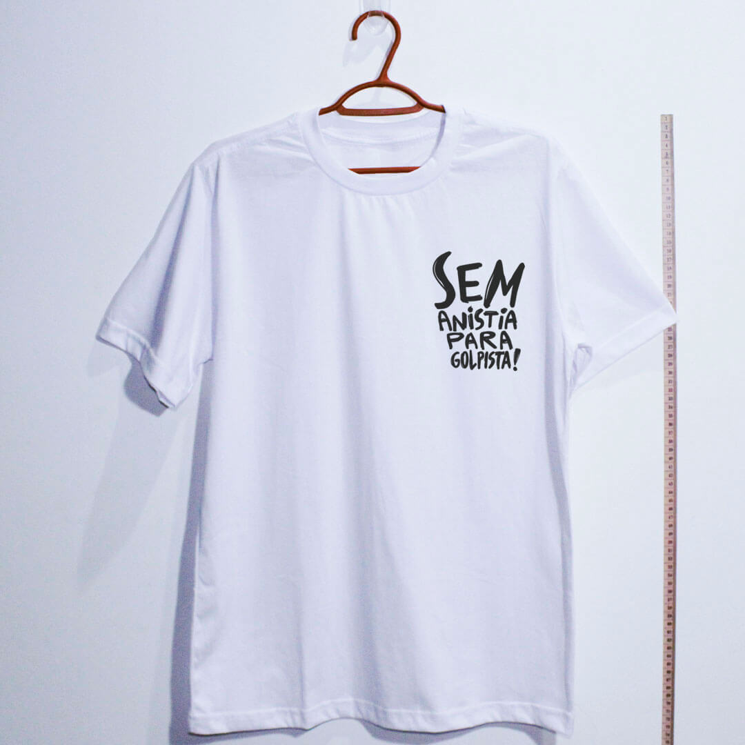 Camiseta infantil Sem anistia para golpista (Escudo)