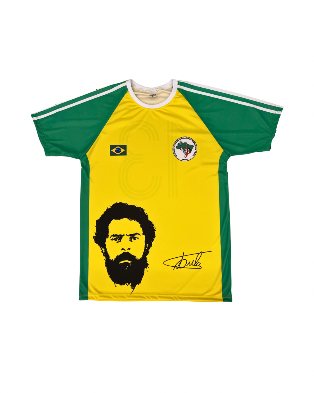Camiseta Amarelinha Lula e MST 100% Poliéster