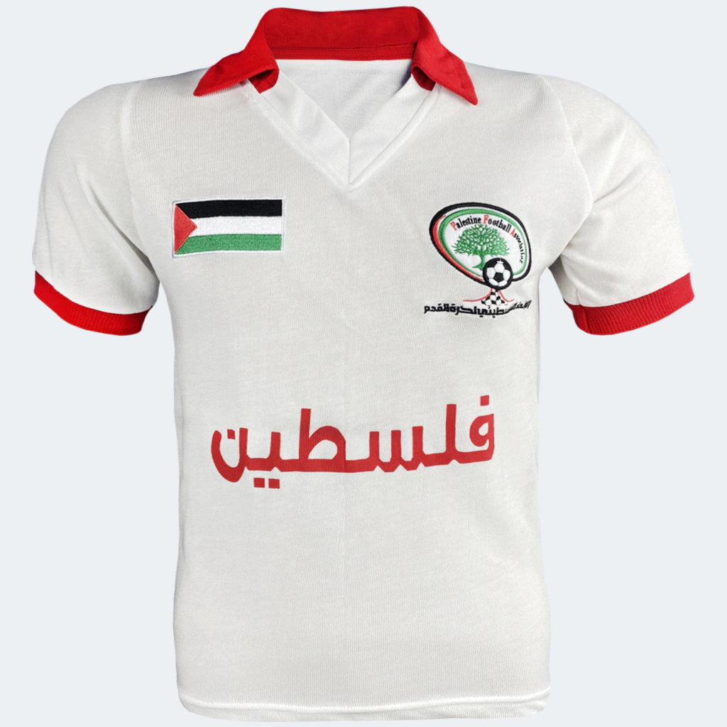 Camisa Retrô Palestina Branca Manga Curta