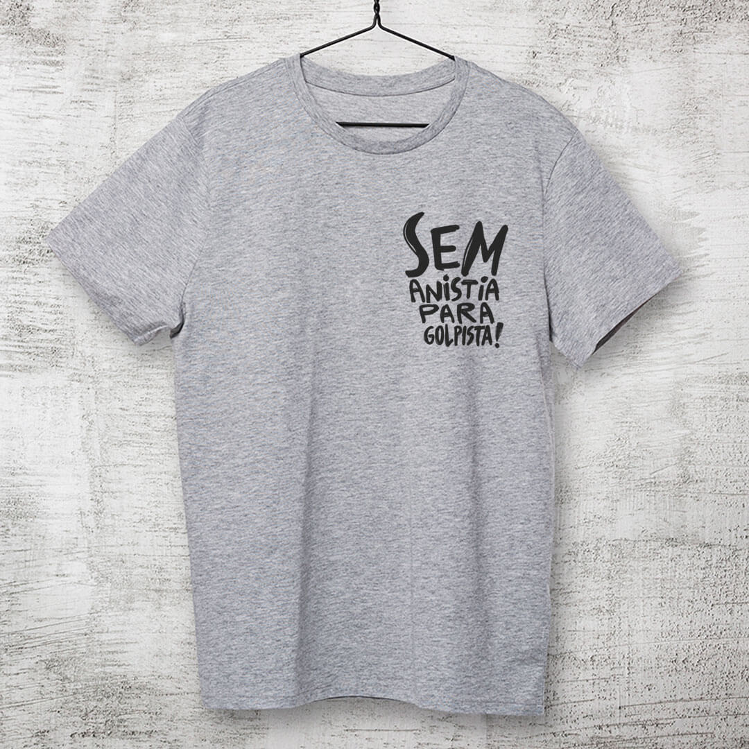 Camiseta de algodão Sem anistia para golpista, Escudo