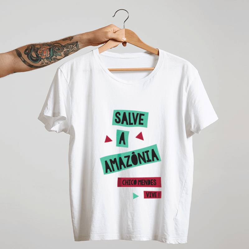 Camiseta Dry Fit Chico Mendes, Salve a Amazônia