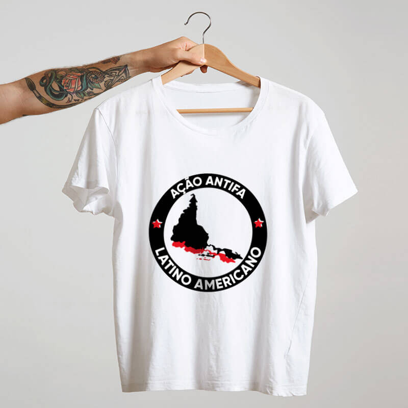 Camiseta de algodão Antifa Latinoamericano