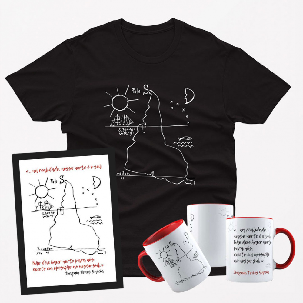 Kit Nosso Norte é o Sul: Camiseta + Caneca + Quadro