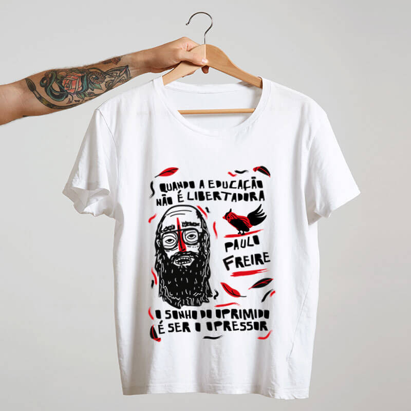 Camiseta de algodão Paulo Freire