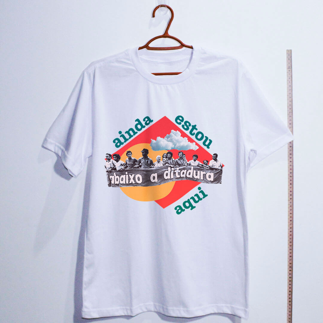 Camiseta Dry Fit Ainda estou aqui, abaixo a ditadura