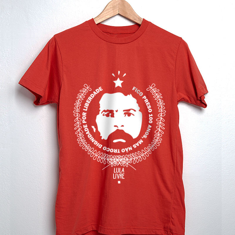Camiseta infantil Não trocarei a minha dignidade pela minha liberdade, Lula