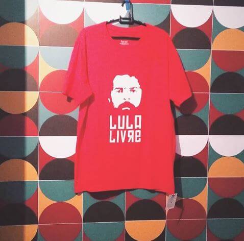 Camiseta de algodão Lula Livre