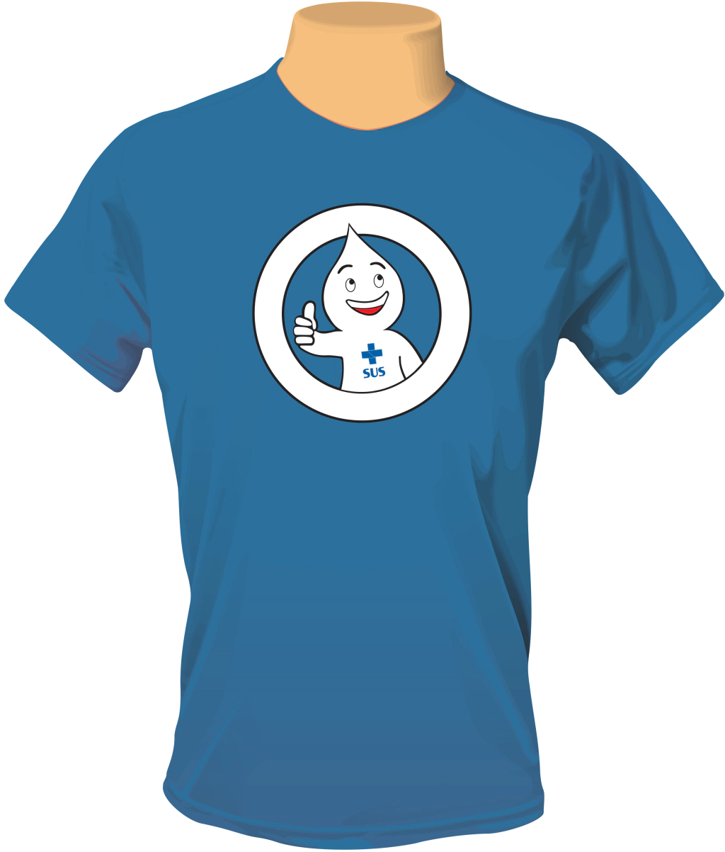 Camiseta Zé Gotinha SUS: Azul (pode haver variações na cor azul)