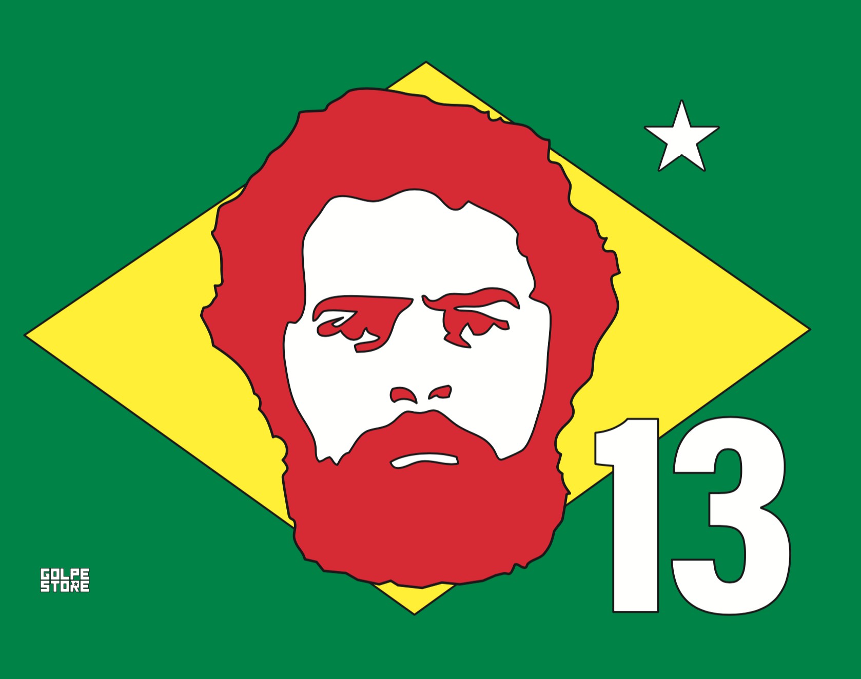 Bandeirinha Lula Metalúrgico: SEM Haste