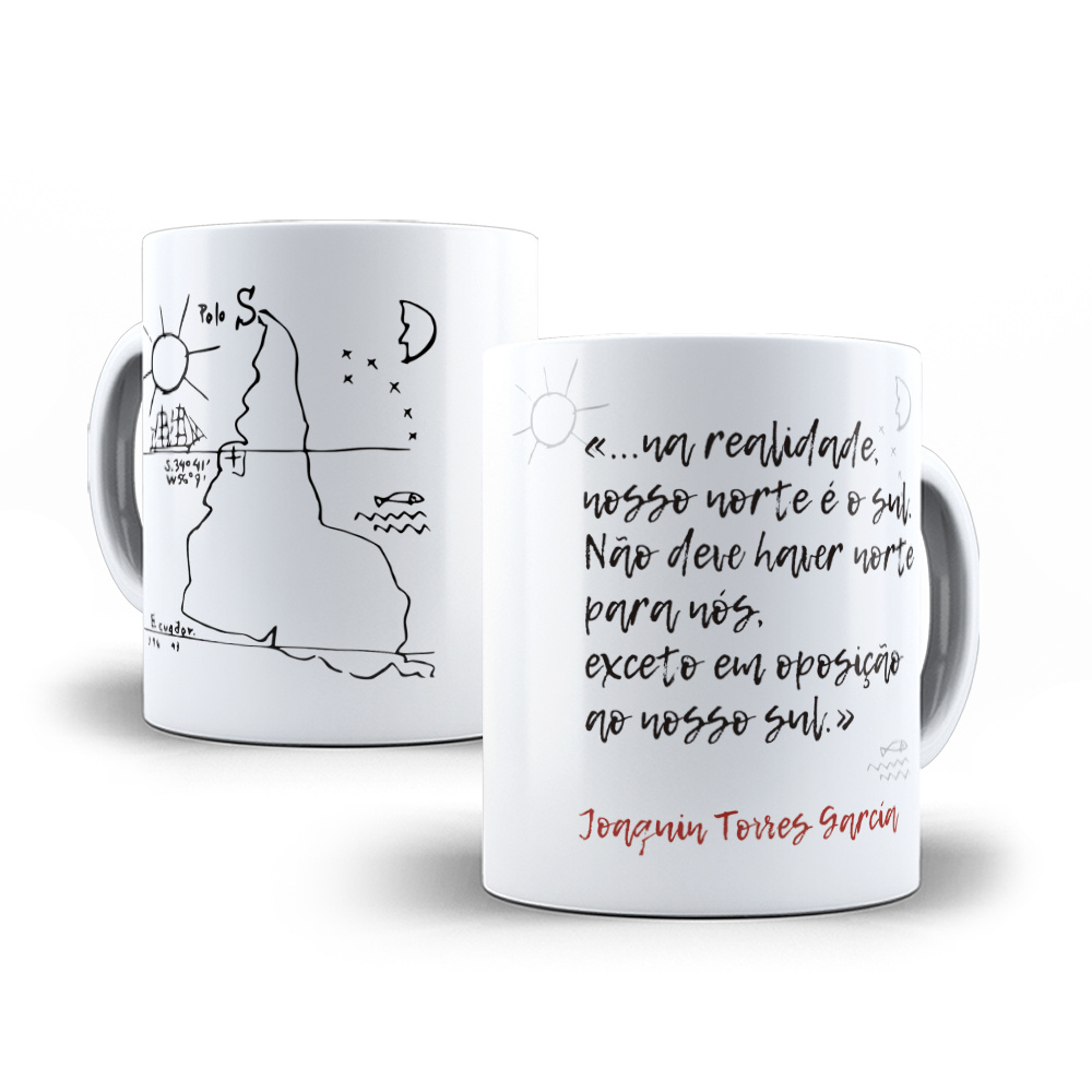 Caneca América Invertida "Nosso norte é o sul" Torres García