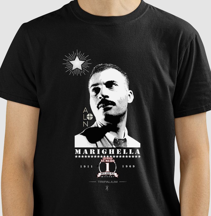 Camiseta Marighella Inimigo Número 1 da Ditadura Militar