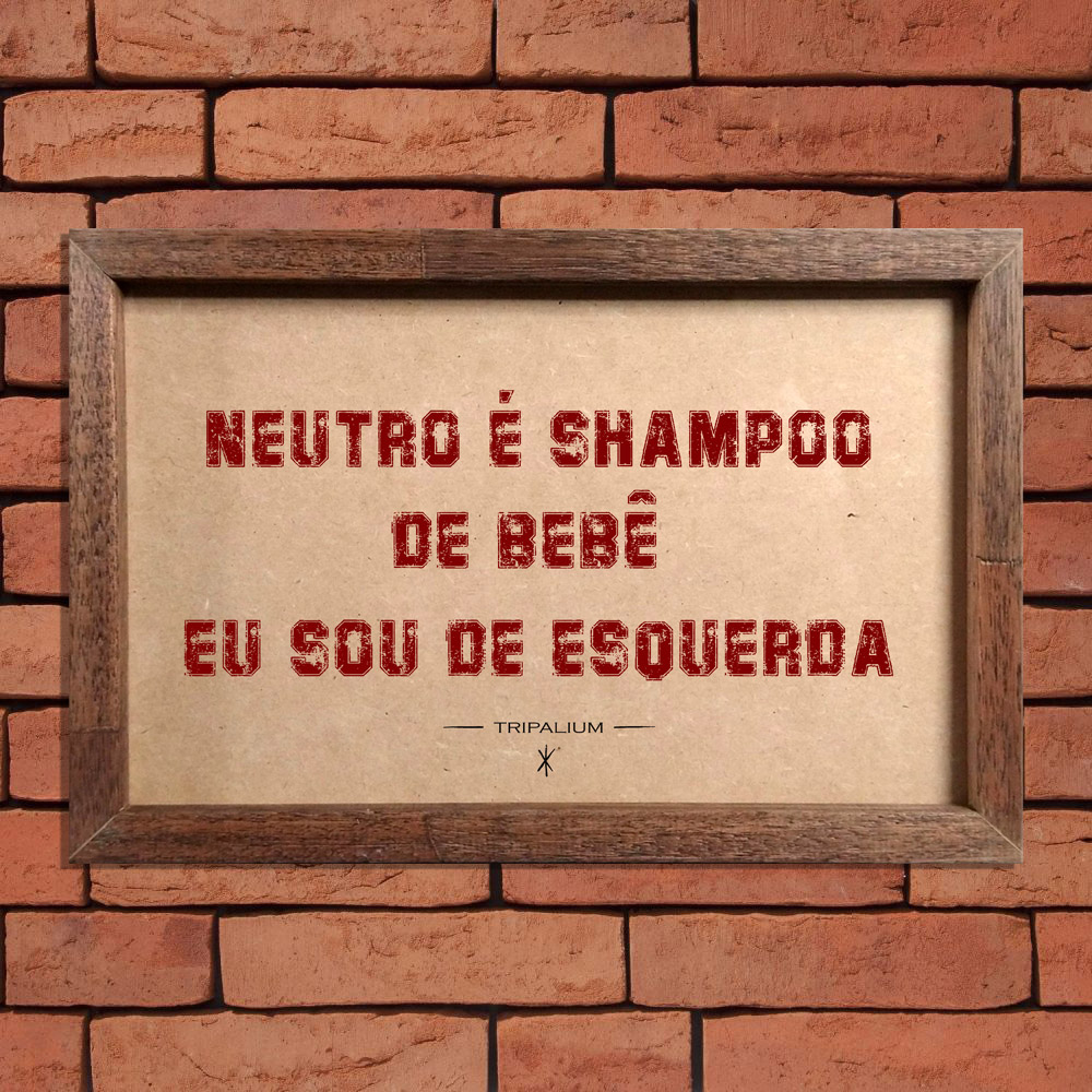 Quadro Sou de Esquerda Neutro é Shampoo de Bebê