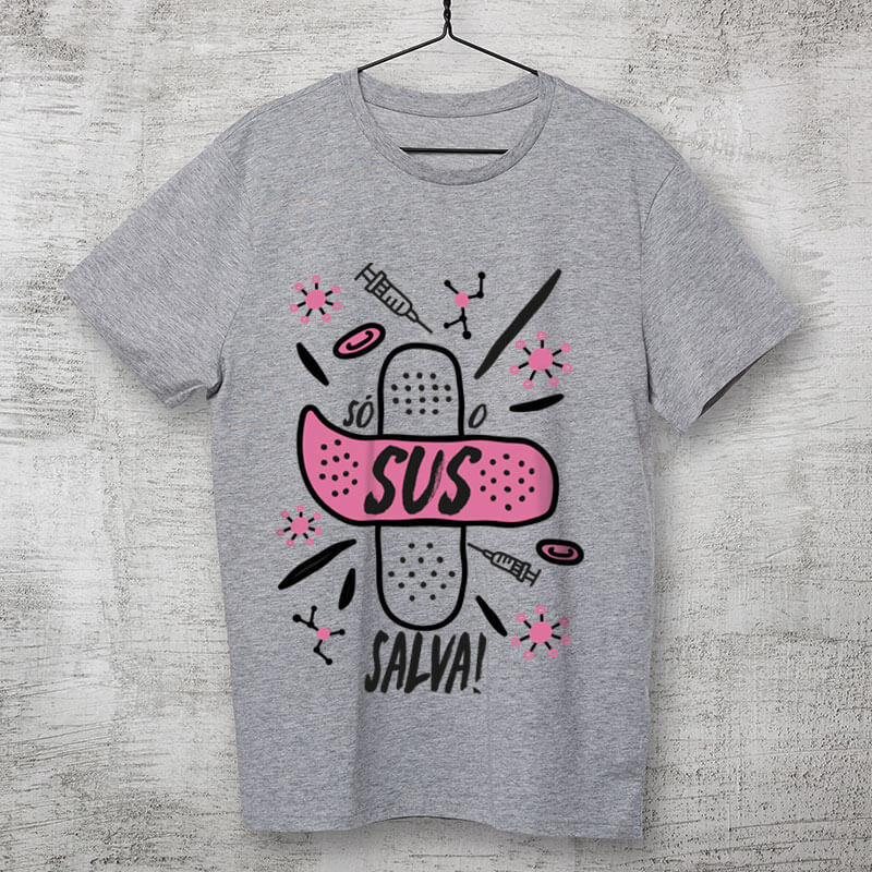 Camiseta Oversized Vacina sim, Só o SUS salva