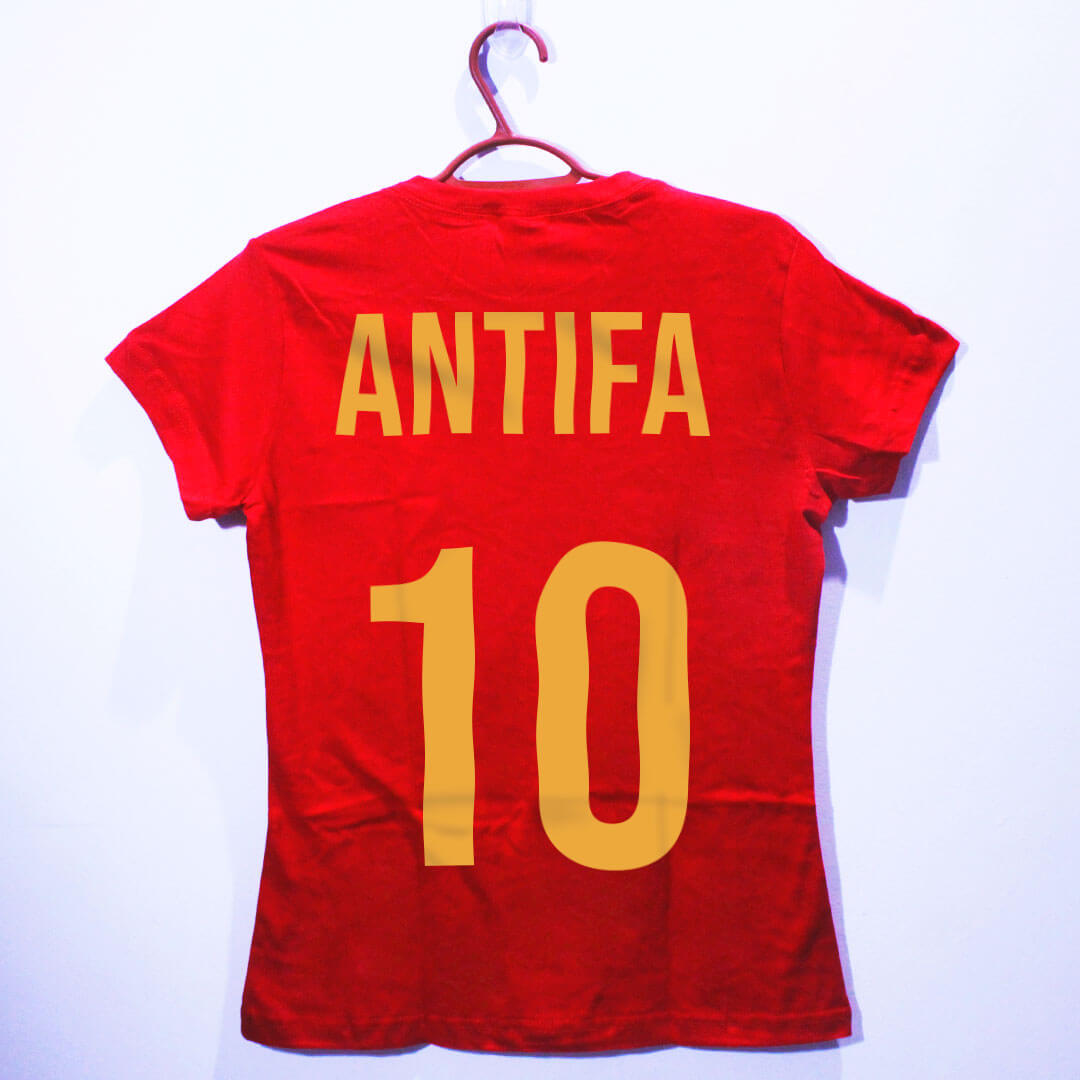 Camiseta de algodão Seleção Antifa