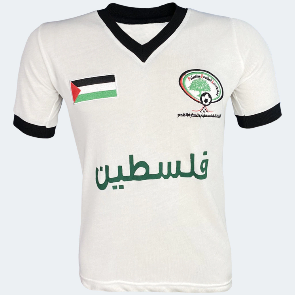 Camisa Retrô Palestina Branca Gola V